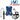 HVAC diagnostic tool kit with blue case, digital hose, and vacuum pump on a white background.