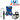 HVAC diagnostic tool kit with blue case, digital thermometer, and vacuum pump on a white background.