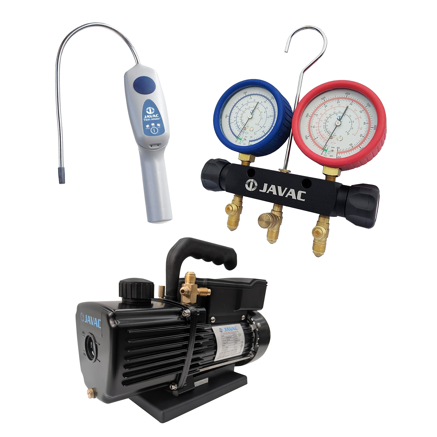 HVACDIRECT Basic HVAC Kit (Pump, Refrigerant Manifold & Leak Detector)