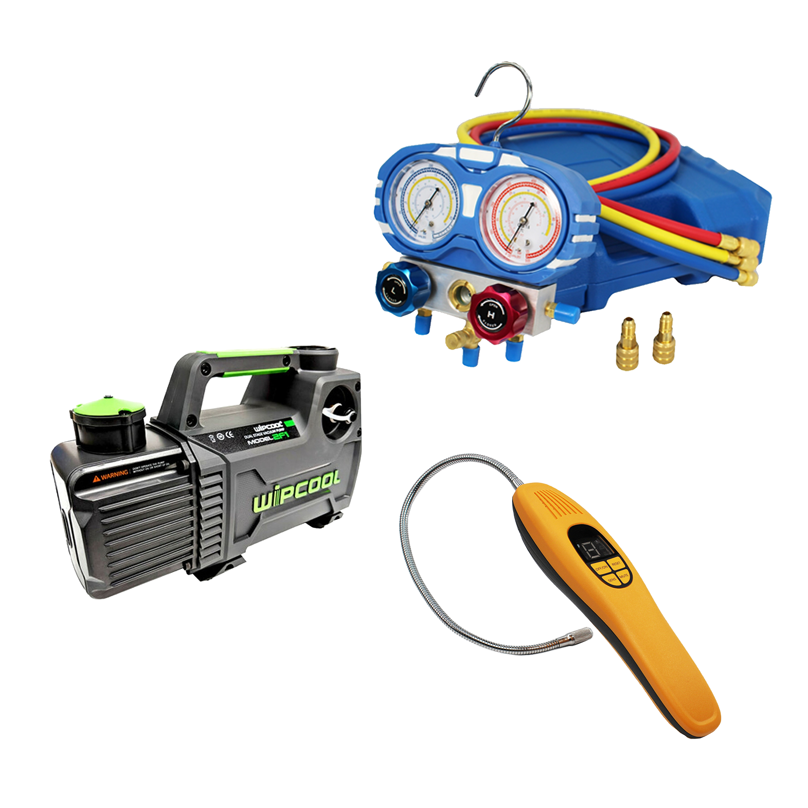 HVACDIRECT New R32 Refrigeration & HVAC Split System Install Kit (Pump, Leak Detector & Manifold Set)