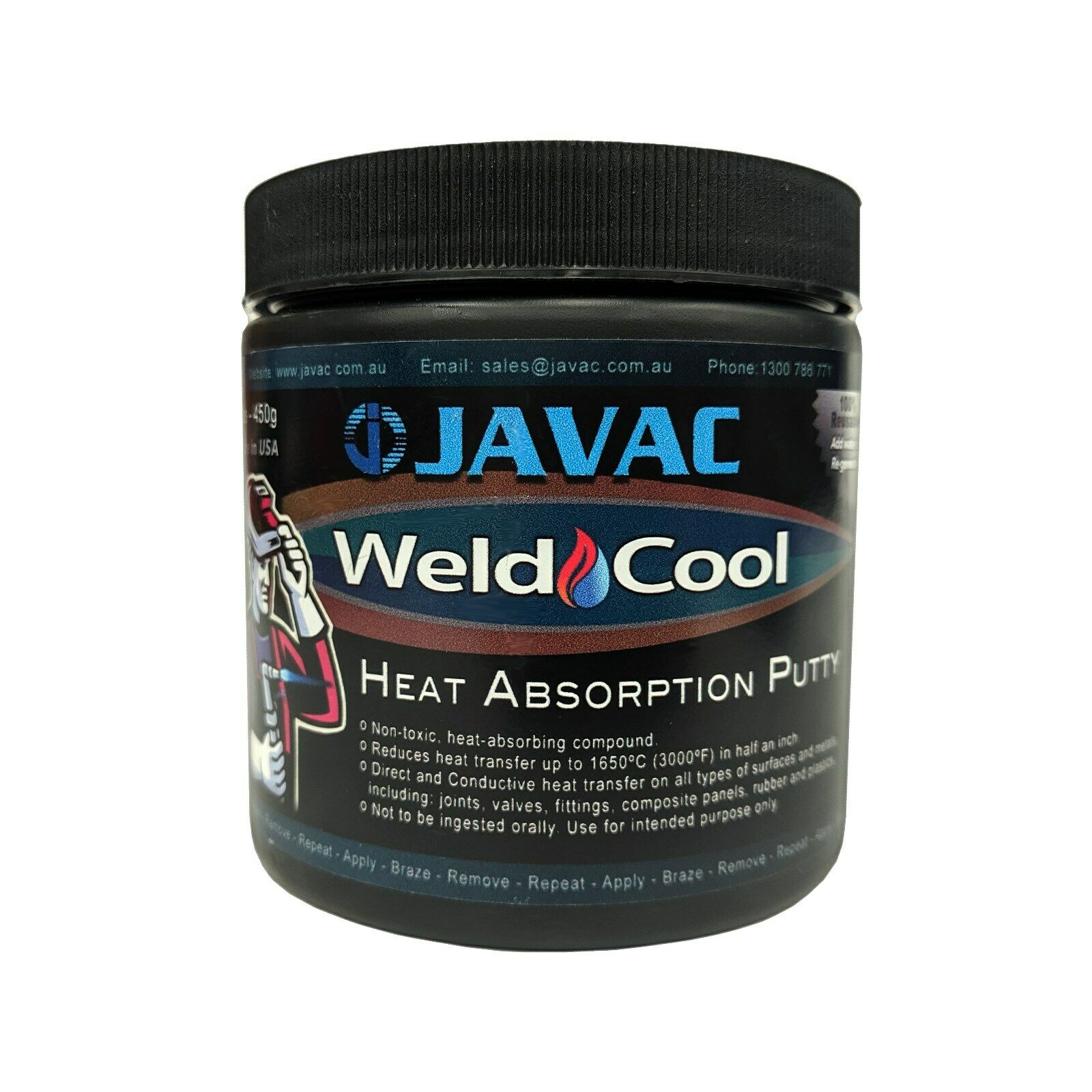 JAVAC PUTTY—Weld-Cool, Heat Blocking … in use (JAVPLHB1)