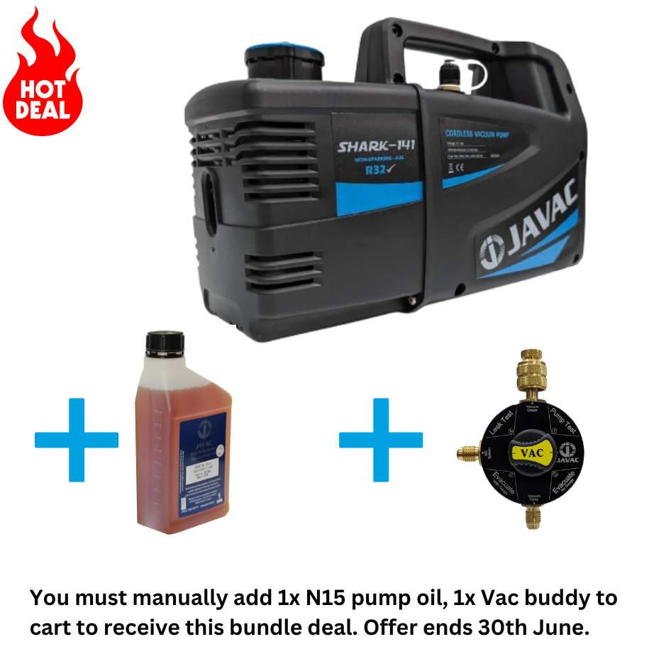 *NEW* JAVAC SHARK141, Cordless, 141 L/min, 2stage Vacuum Pump R32