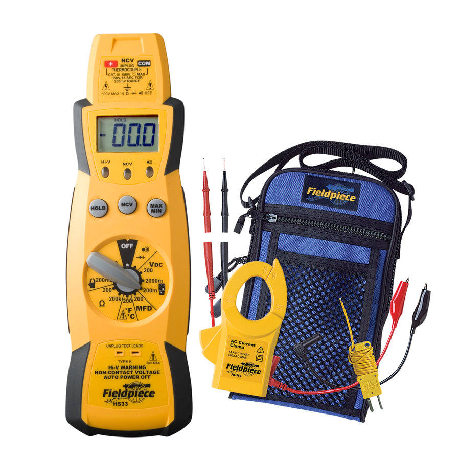FIELDPIECE Expandable Stick Multimeter Kit with 400 A AC Clamp accessory—ideal for HVAC & Refrigeration