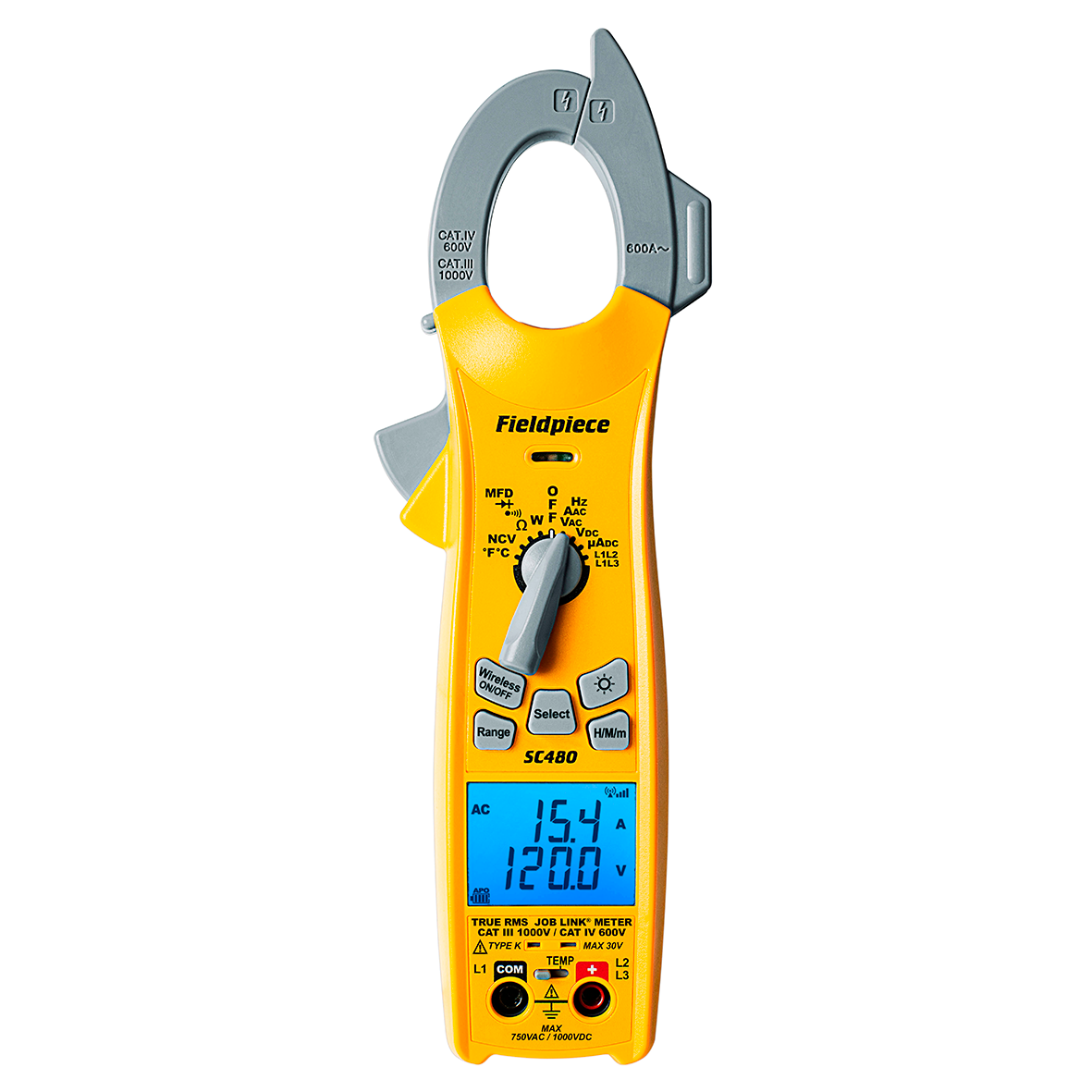 FIELDPIECE POWER True RMS Clamp Meter—with kW power range for electricians &  HVACR service