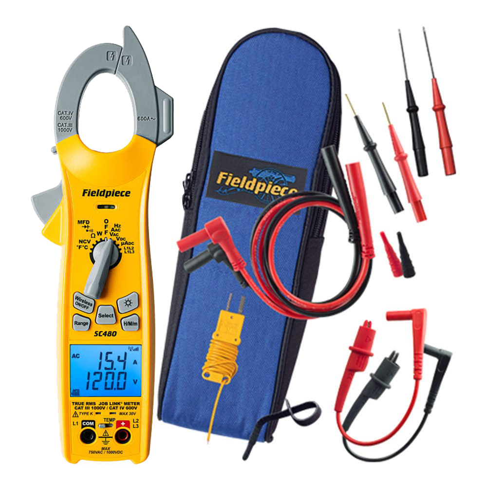 FIELDPIECE POWER True RMS Clamp Meter—with kW power range for electricians &  HVACR service