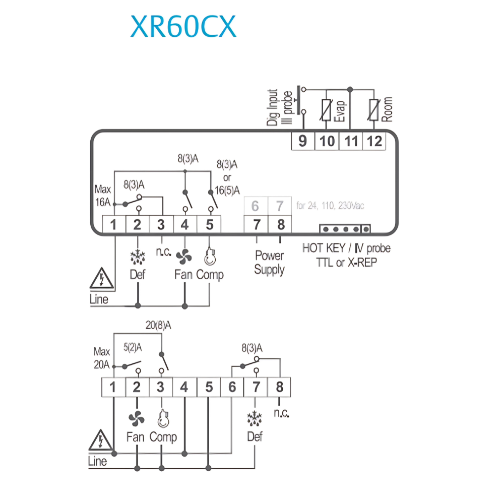 Dixel 60 DIXELL - XR60CX - BLUE - Low Temp Controller 240v | HVAC Direct Australia