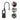 A handheld black and orange industrial diagnostic tool with a flexible gooseneck probe, shown on a white background with three circular inset photos demonstrating use on a device, in a pipeline system, and in a workshop setting.