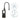 A handheld electronic device with a flexible black hose attached, shown on a white background alongside two blue line icons: a snowflake symbol and a circular component graphic.
